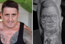 Golubović je istetovirao lik Vučića na ruci.